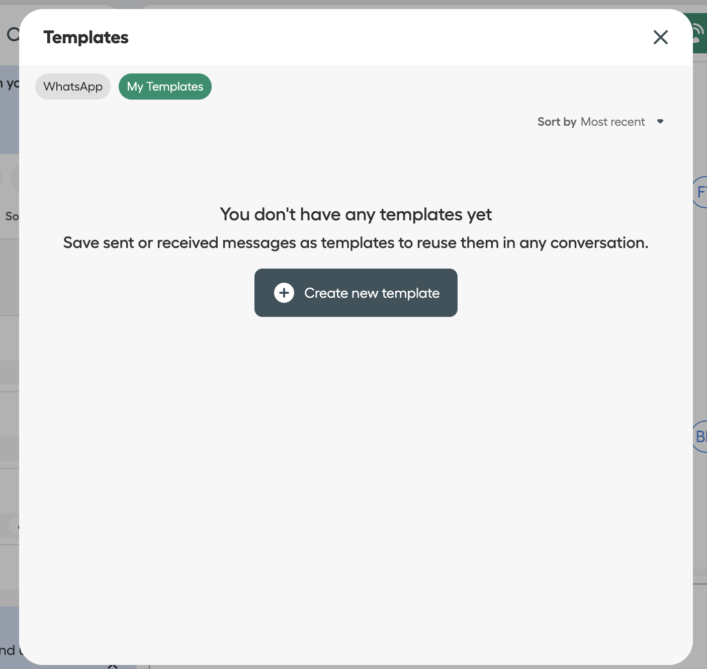 Created messaging templates to choose and apply to the conversation.png