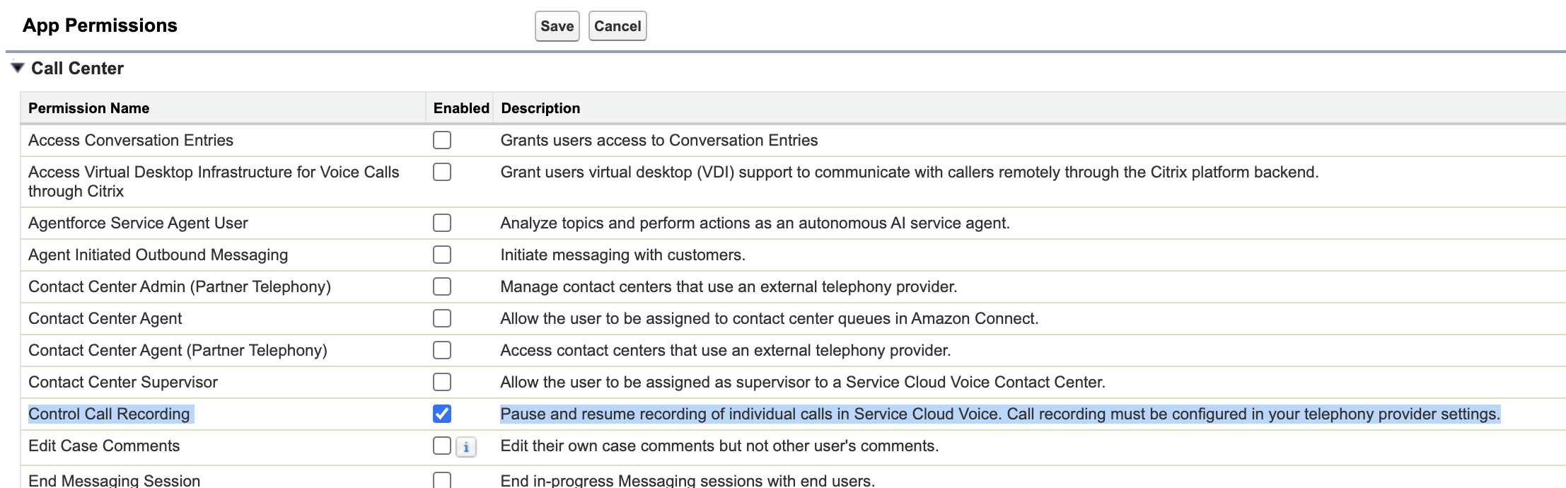 Image showing how to enable control call recording