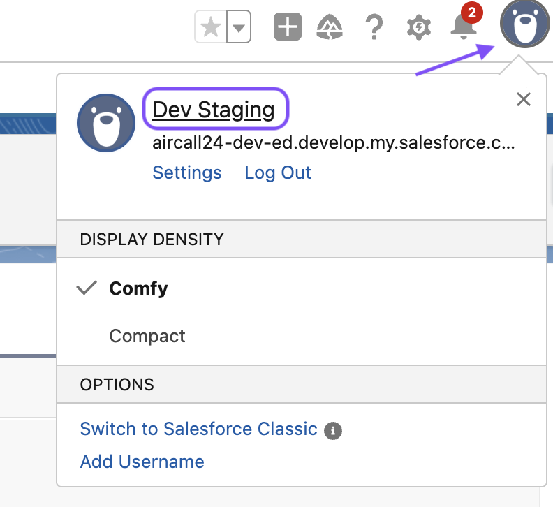 Image showing how to access user settings