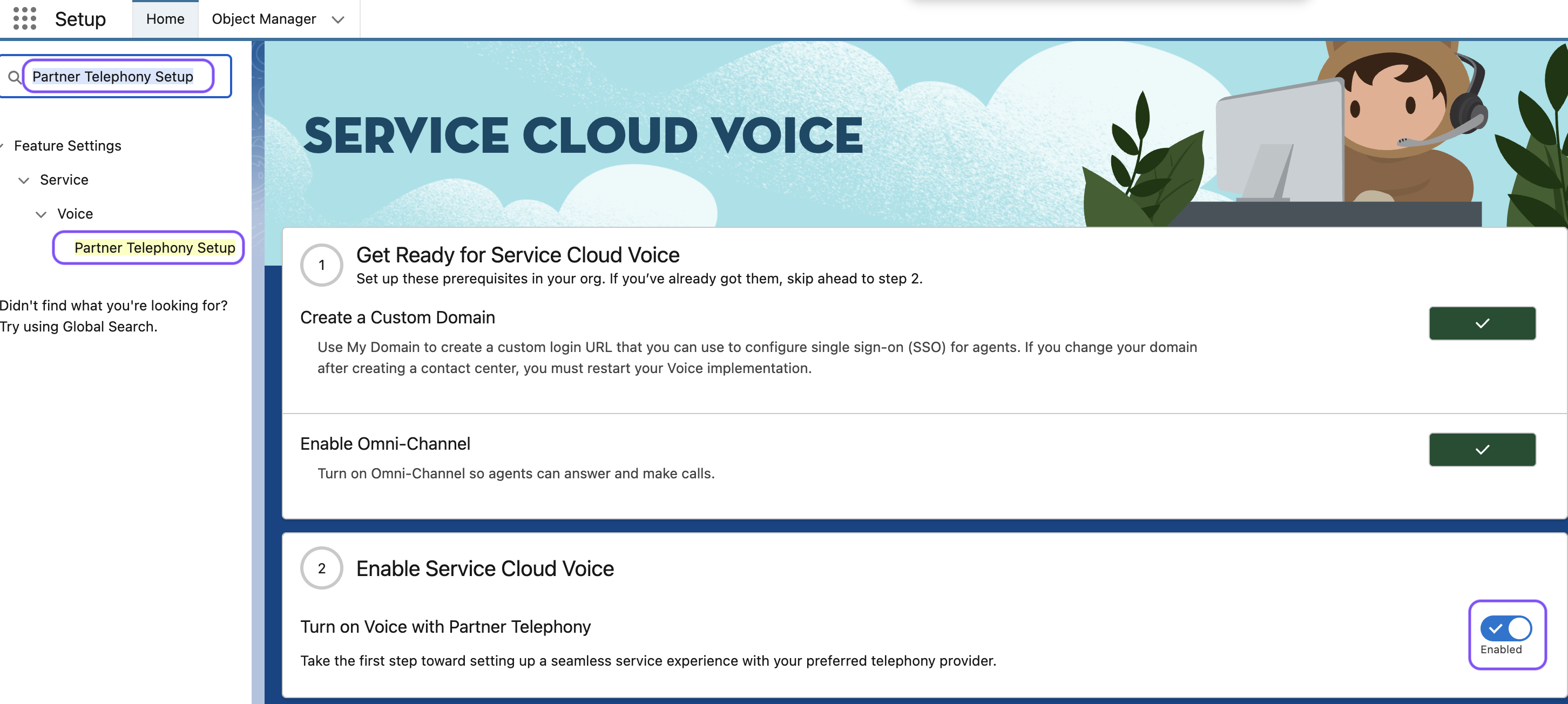 Imag showing how to enable SCV