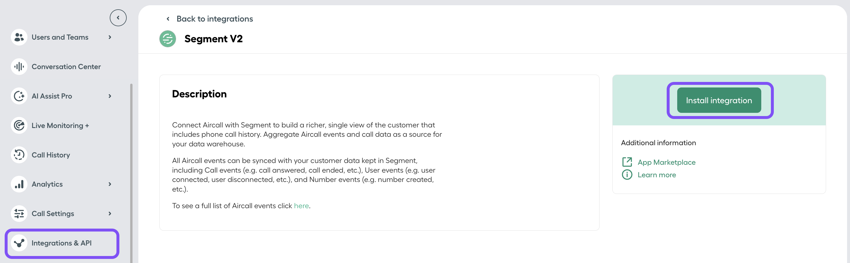 Image showing how to install segment integration