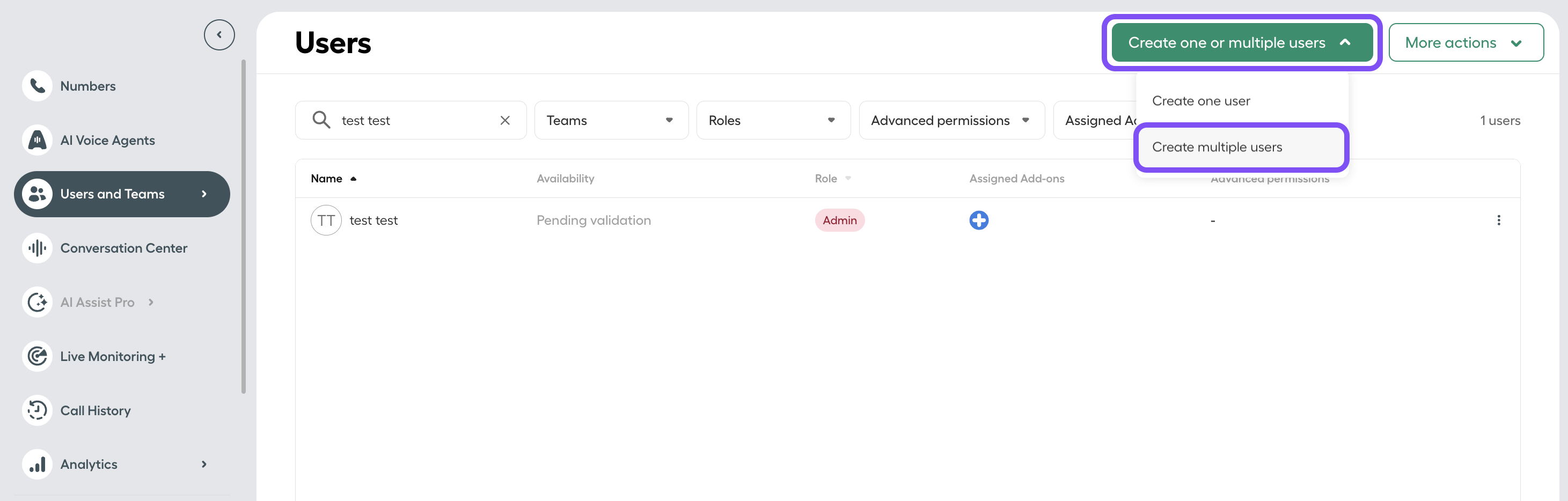 image showing multiple user creation option