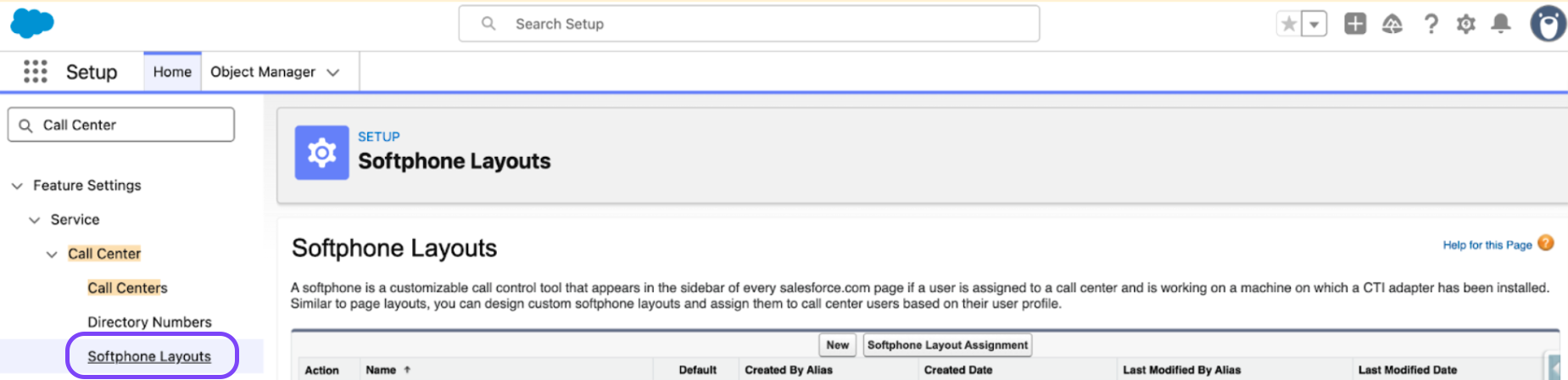 Image showing the softphone layouts link