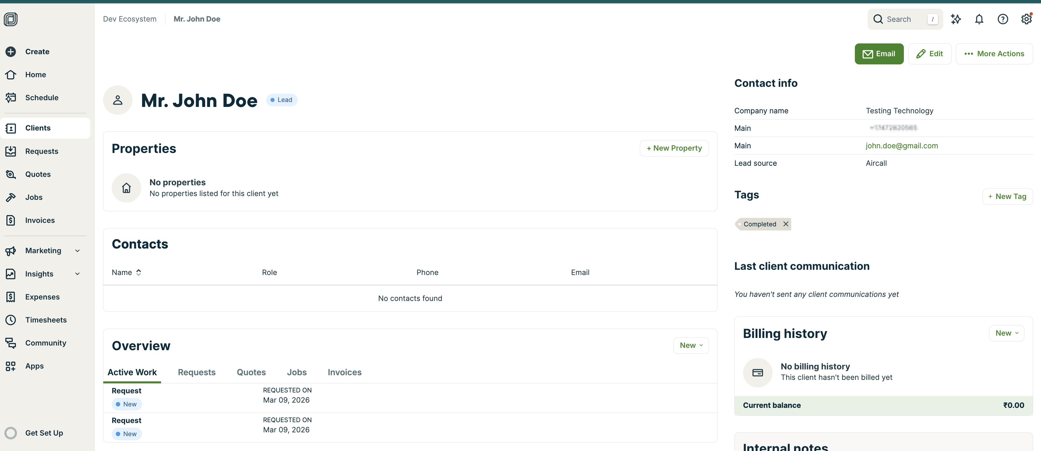 Contact settings