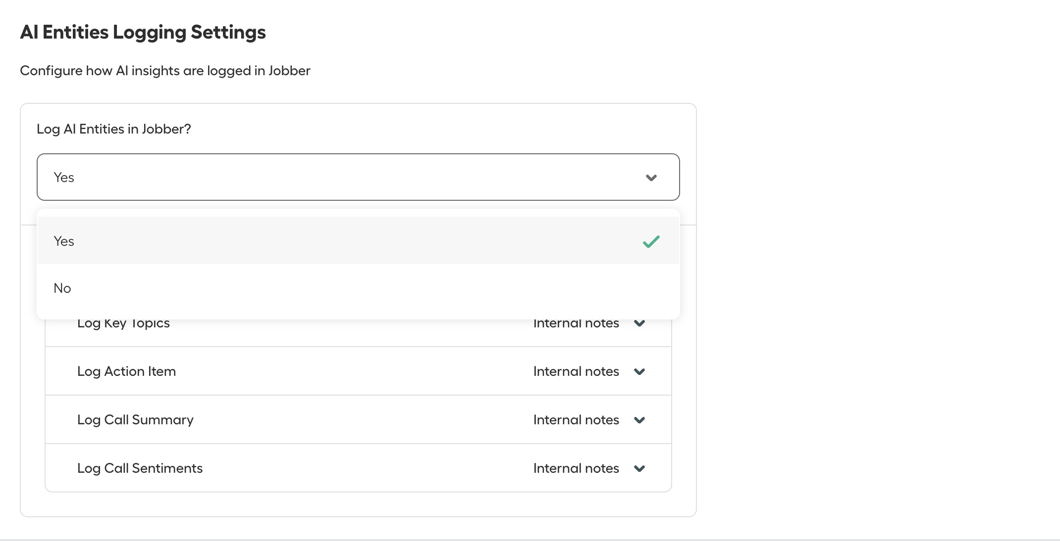 AI entities logging - yes