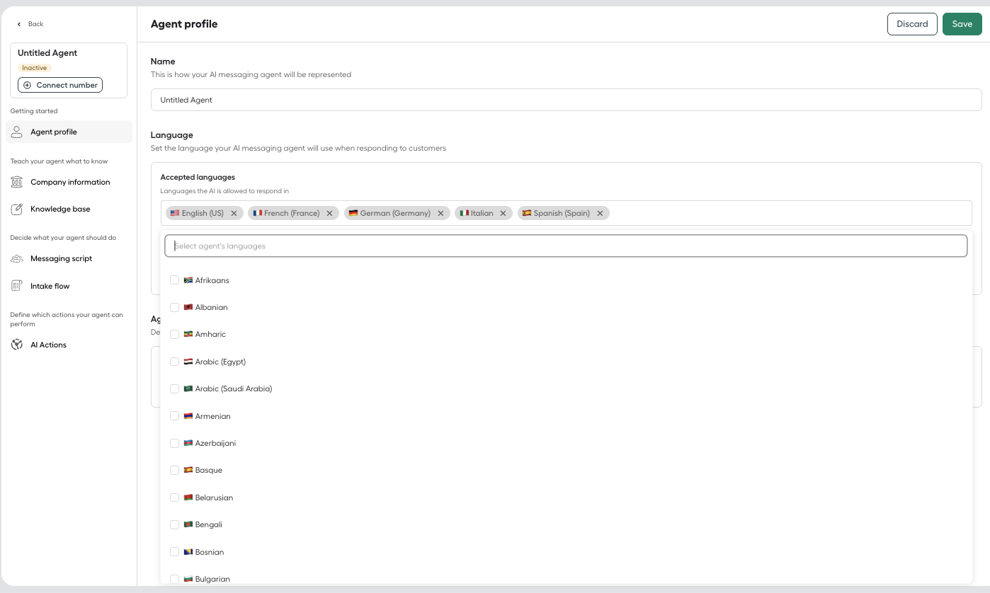 Image showing languages dropdown