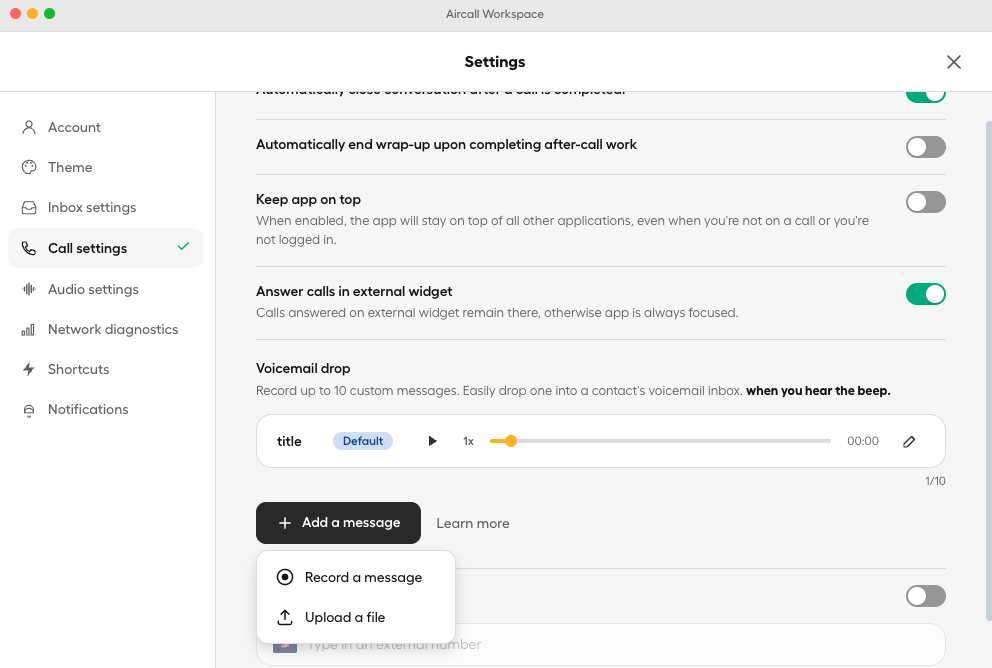 Image showing Add a message options