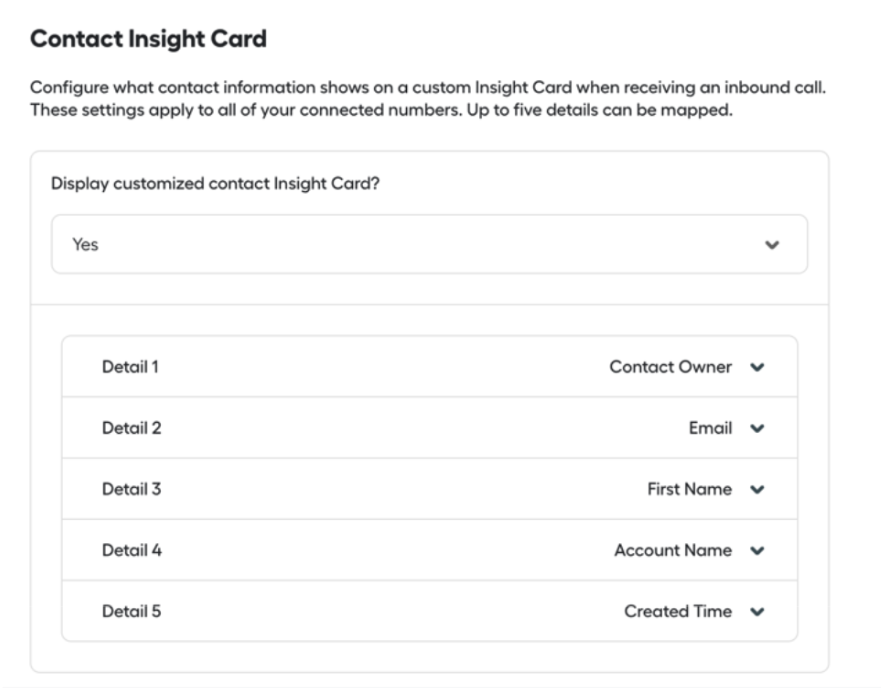 Contact insight cards