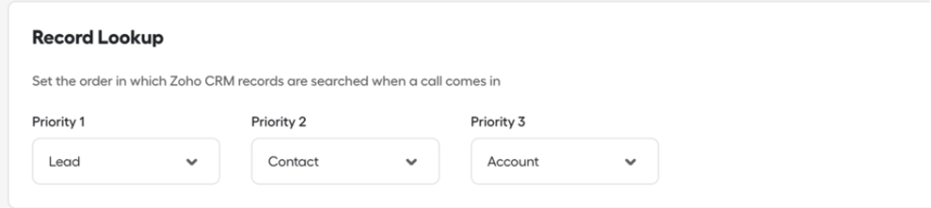 Record loockup options