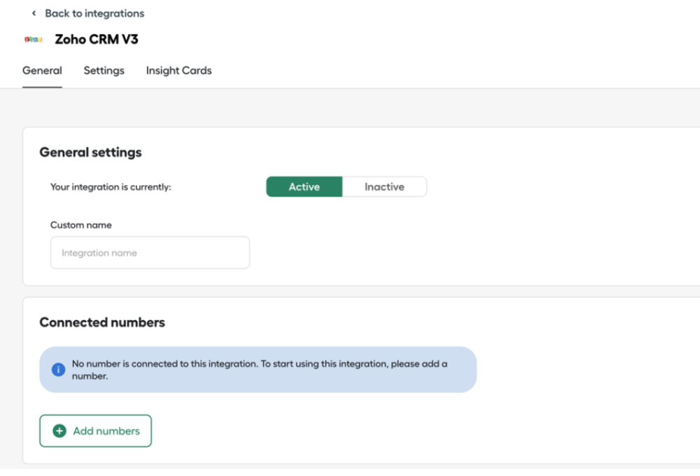 General settings tab