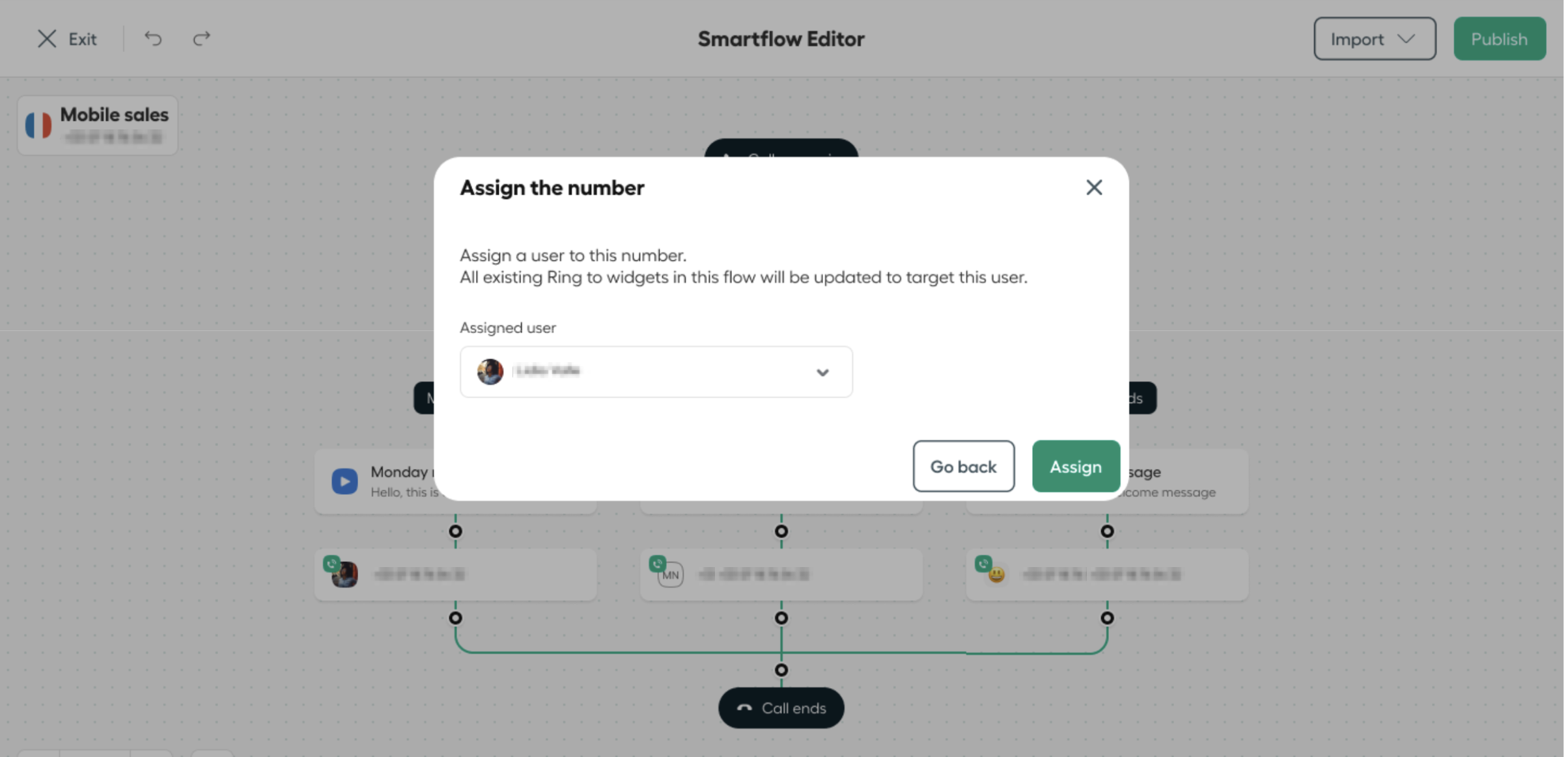 Assigning user to call distribution